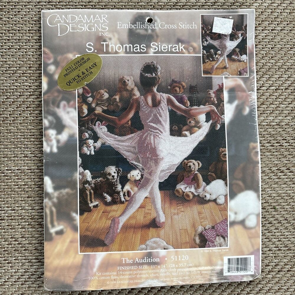 Candamar Designs Embellished Cross Stitch Kit 51120 THE AUDITION Ballet 11x14‎